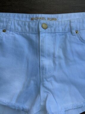MICHAEL Michael Kors‎ White Denim Cutoff Shorts Sz 8 Raw Hem Summer Short Shorts